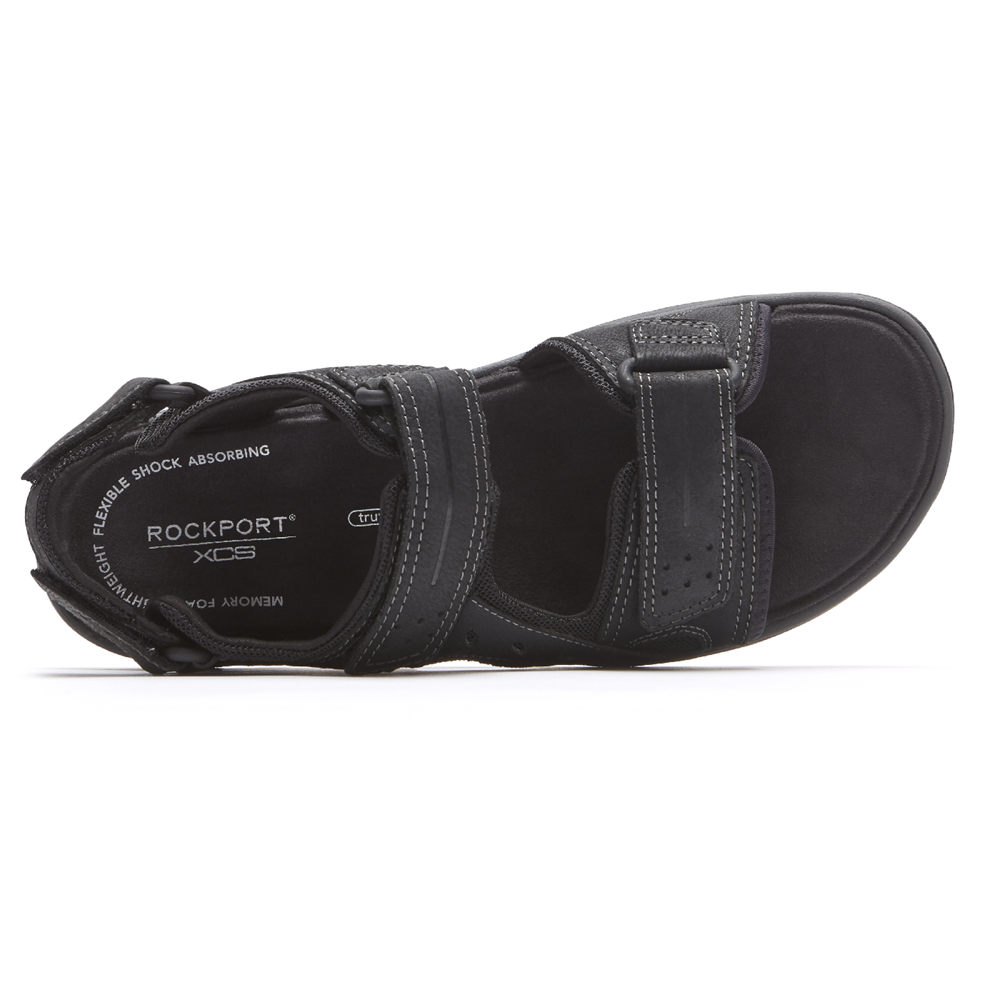 Rockport Sandaler Herre Svart - Trail Technique Adjustable Velcro - JTPF48759